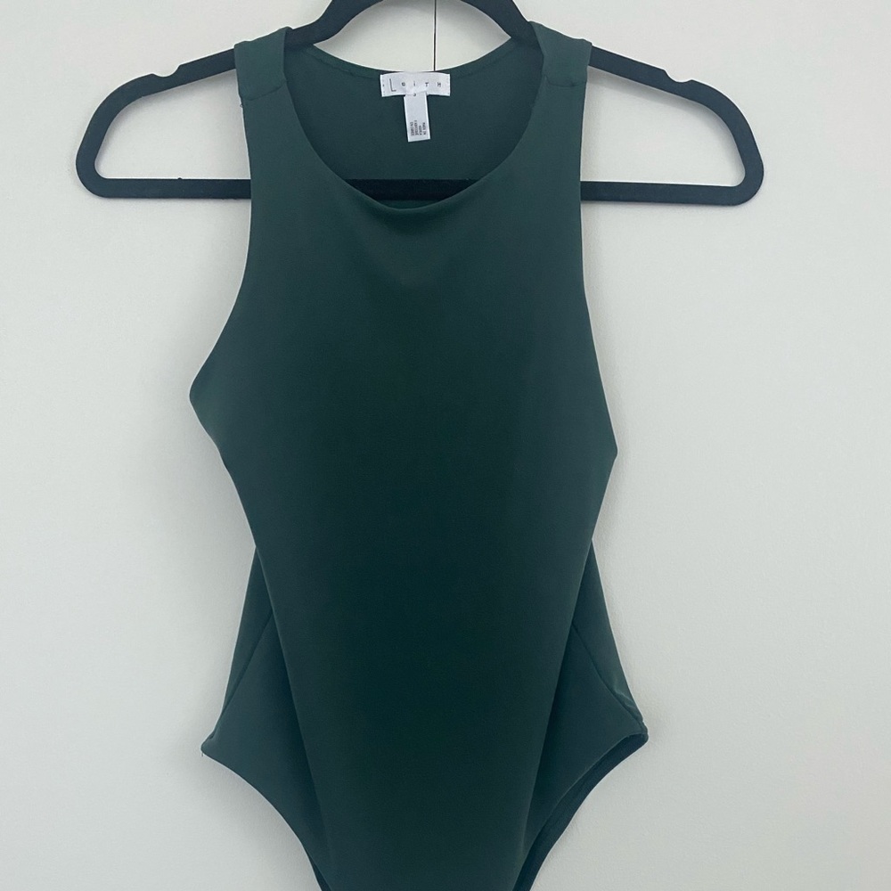 Dark Green High Neck Bodysuit
